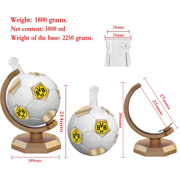 Football-shaped Glass Bottle